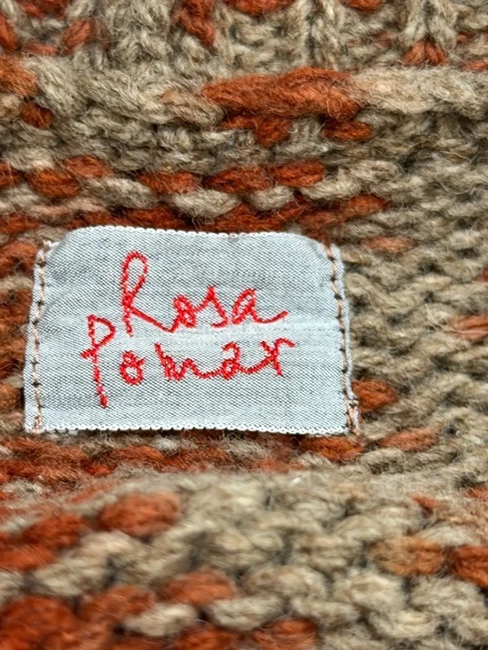 Rosa Pomar 100% Portuguese Wool Natural Horn Buttons Cardigan Casaco 02 Sz M - Picture 9 of 12